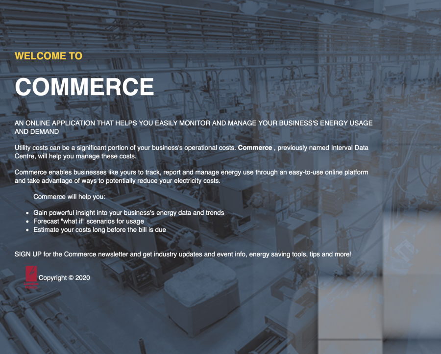 Commerce Commerce login page