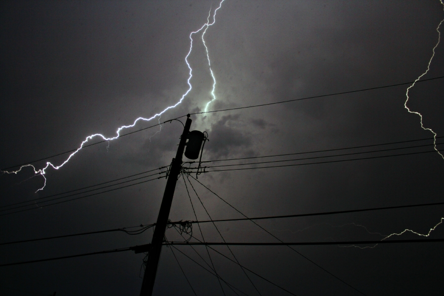 Lightning hitting transformer