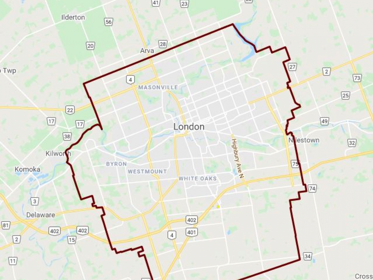 Outage Map Picture of London Hydro's Outage Map