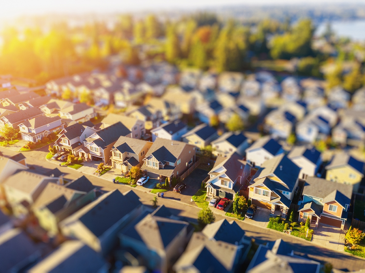 View of neighbourhood from the sky