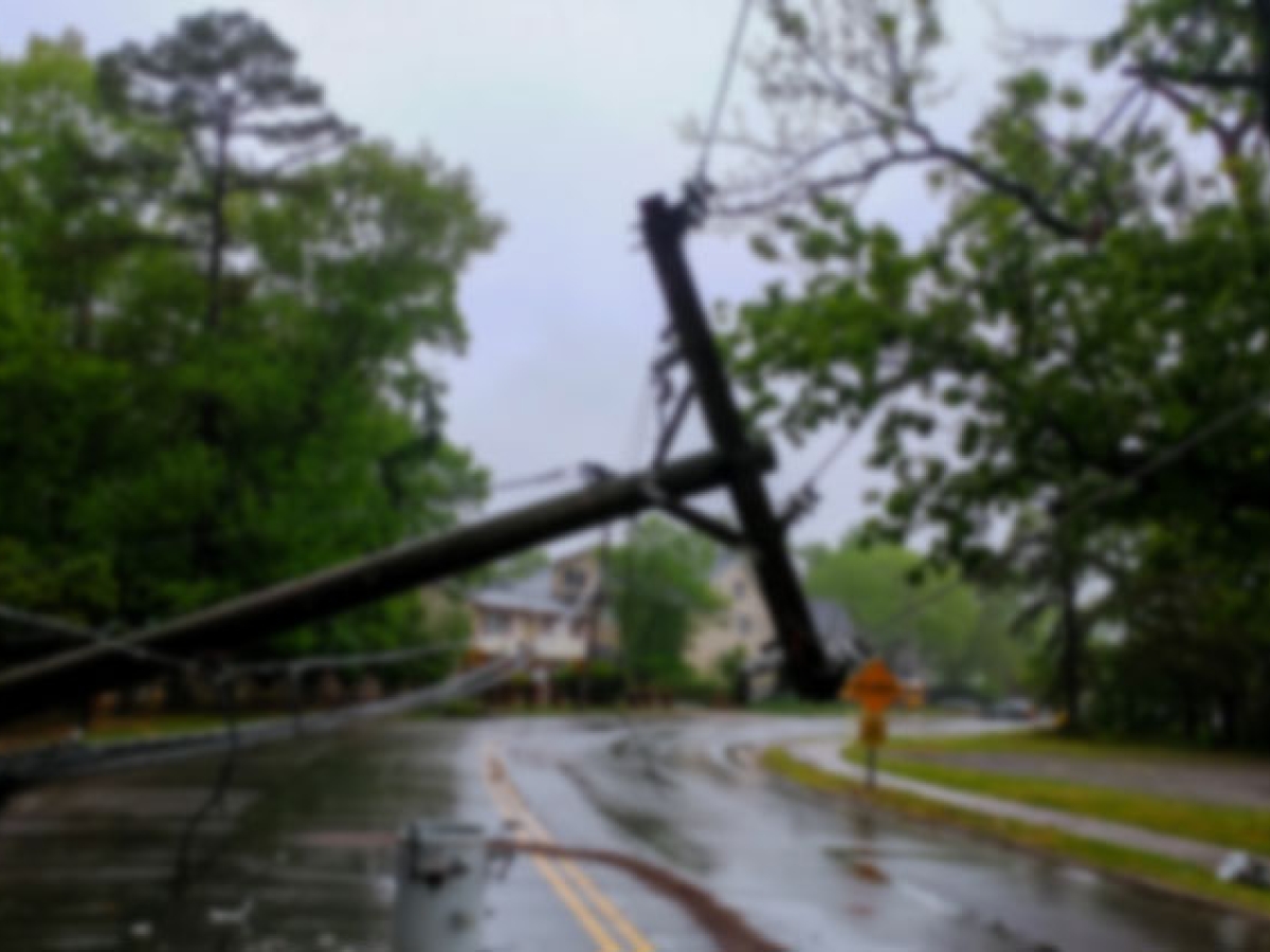 Electrical Safety Awareness Survey Fallen electrical pole across a street